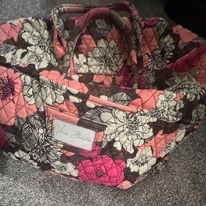 Pink Floral Quilted Mocha Rouge Luggage & Travel Bag